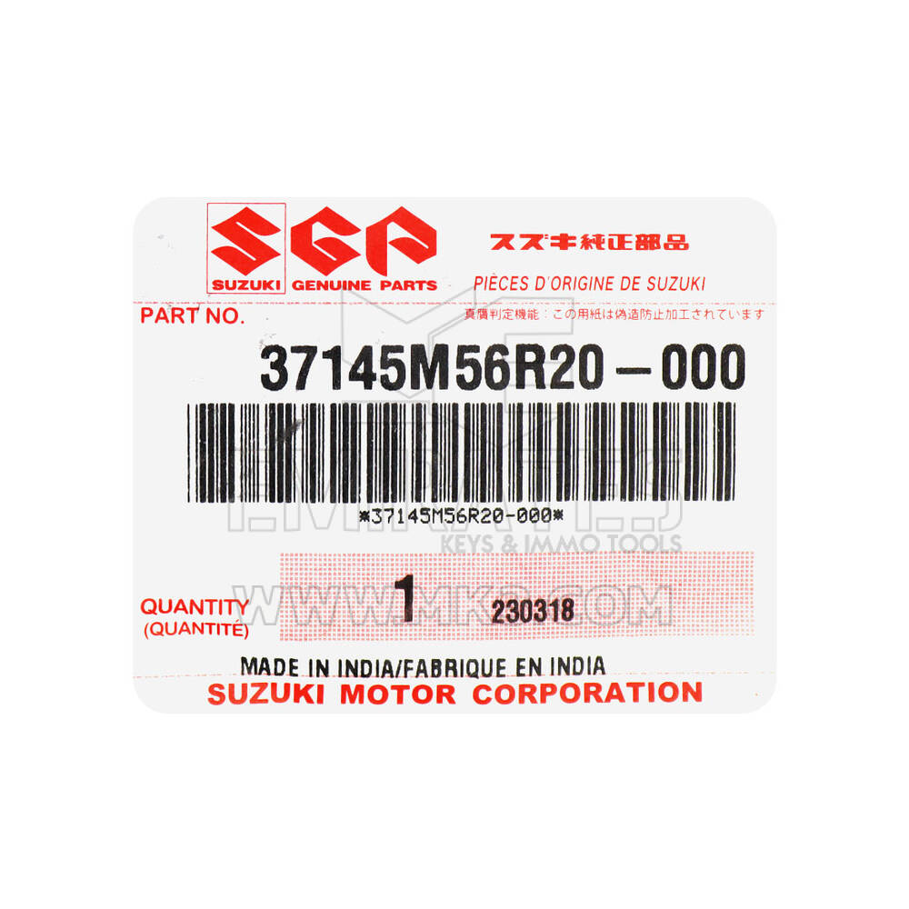 Nuova chiave telecomando Suzuki Ertiga 2019-2022 originale / OEM 2 pulsanti 433 MHz Numero parte OEM: 37145-M56R20 | Emirates Keys