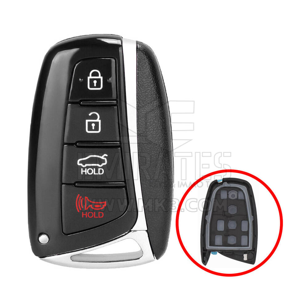 Hyundai Azera Grandeur Smart Key Shell 3+1 Button TOY48 Blade