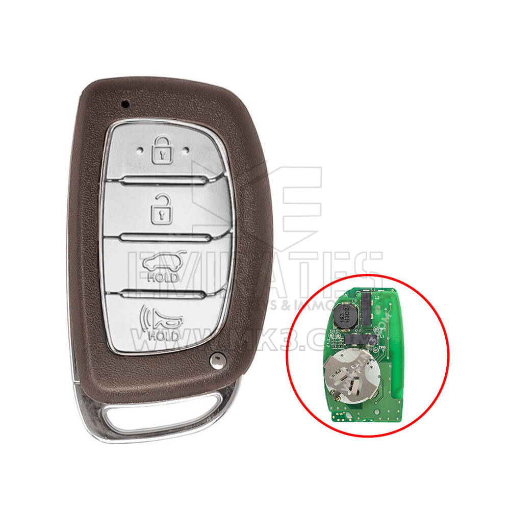 Coque de clé télécommande intelligente Hyundai Tucson 2015 4 boutons avec lame laser