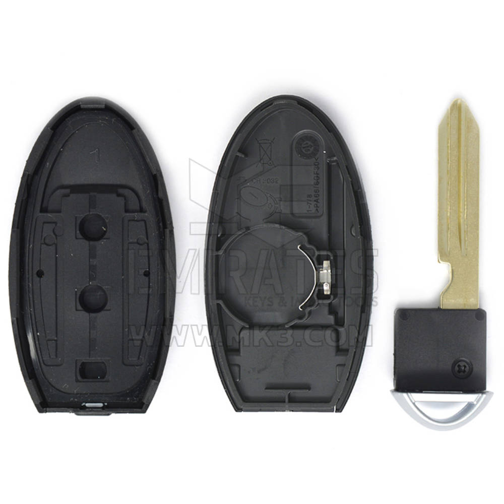 Nuovo aftermarket Nissan Smart Remote Key Shell 3 pulsanti Sinistra Tipo batteria Alta qualità Miglior prezzo | Chiavi degli Emirati