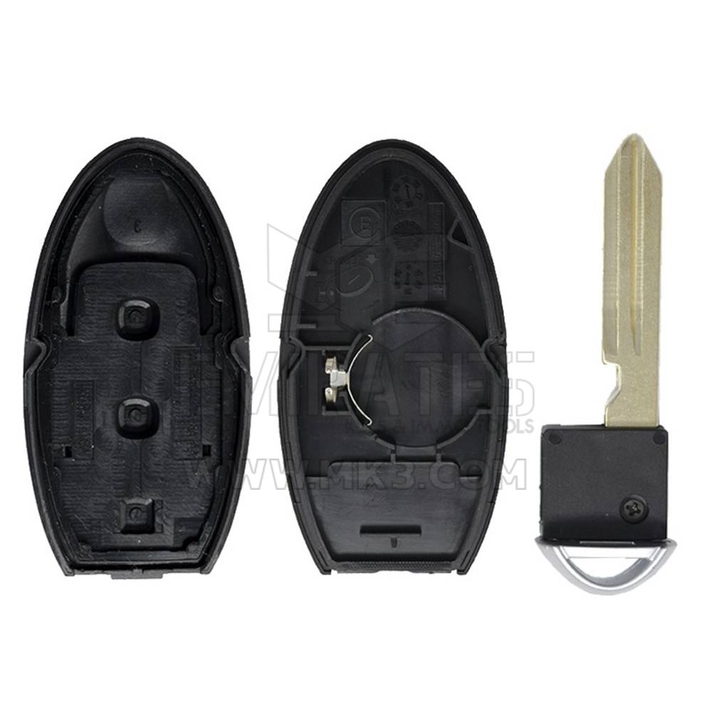 Alta Qualidade Aftermarket Infiniti Smart Remote Key Shell 2+1 Botão Com Ranhura Lateral Tipo de Bateria Direita, Substituição de conchas de chaveiro Chaves dos Emirados