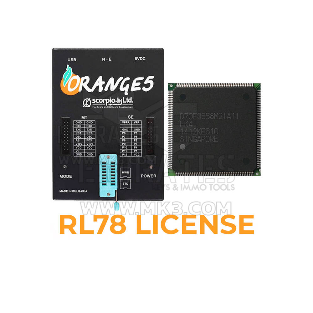 Licença Orange5 Renesas RL78 para dispositivo programador Orange 5