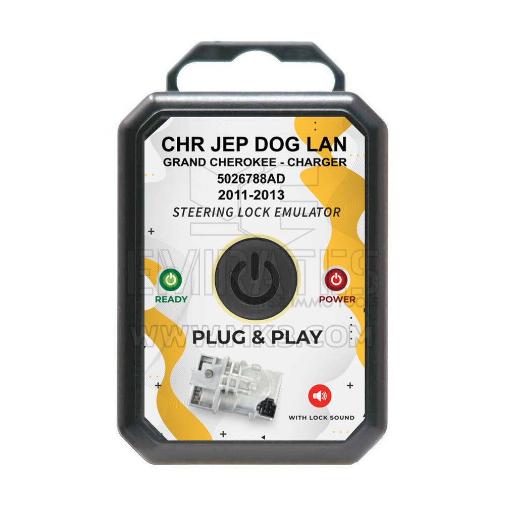 Novo emulador Chrysler - Emulador Jeep - Emulador Grand Cherokee - Emulador Dodge - Simulador de emulador de bloqueio de direção 2011-2013 com bloqueio de som Plug and Play - Emuladores MK3 | Chaves dos Emirados