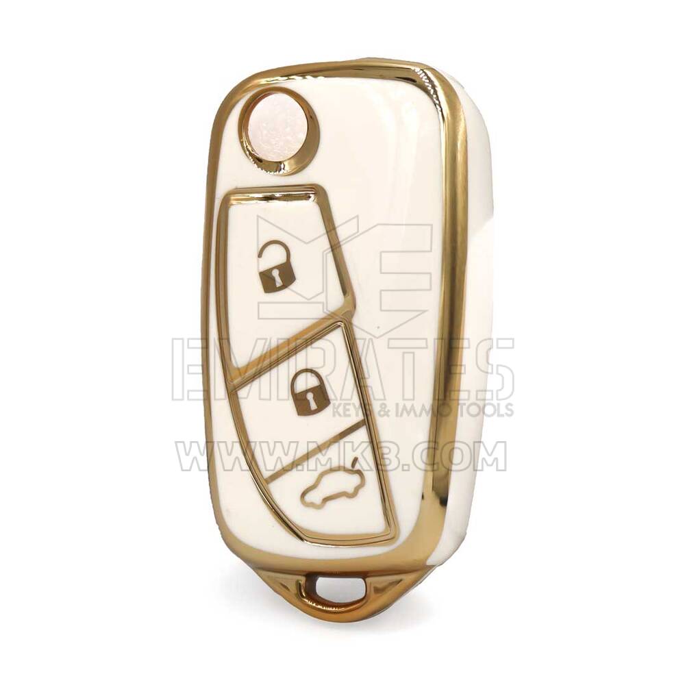 Нано крышка высокого качества для дистанционного ключа Fiat 3 кнопки белого цвета B11J