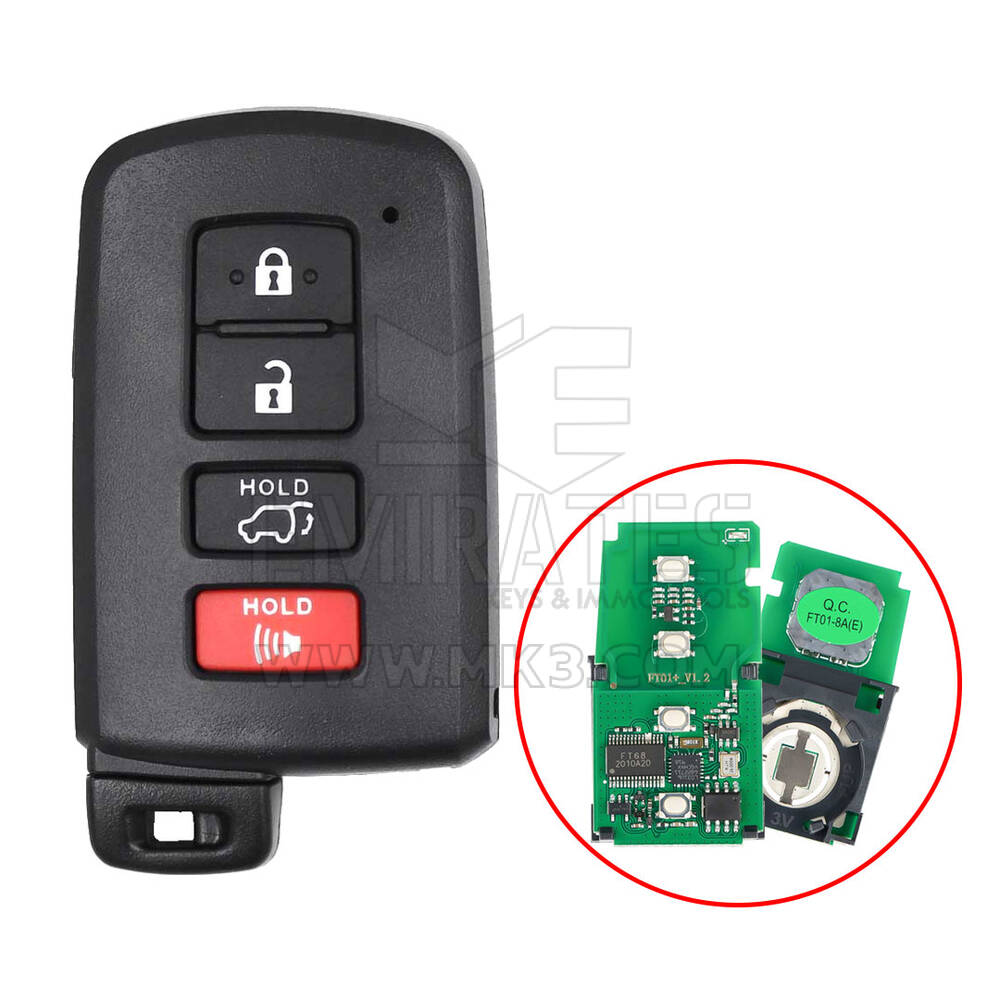 Toyota Highlander RAV4 2016 Smart Remote Key Shell SUV 3+1 Button