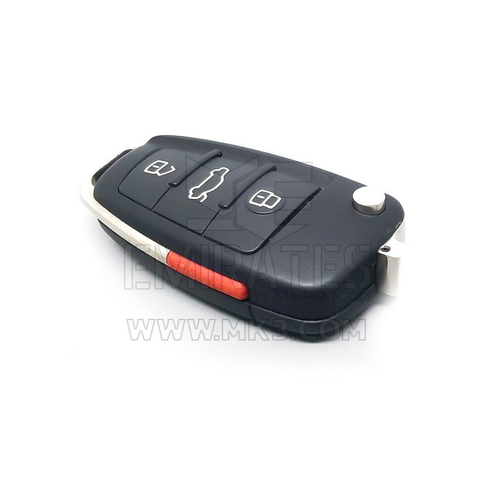 Новый оригинальный раскладной дистанционный ключ Audi Q7, 3+1 кнопки, 315 МГц, номер детали производителя: 4F0837220A, идентификатор FCC: IYZ 3314 | Ключи Эмирейтс
