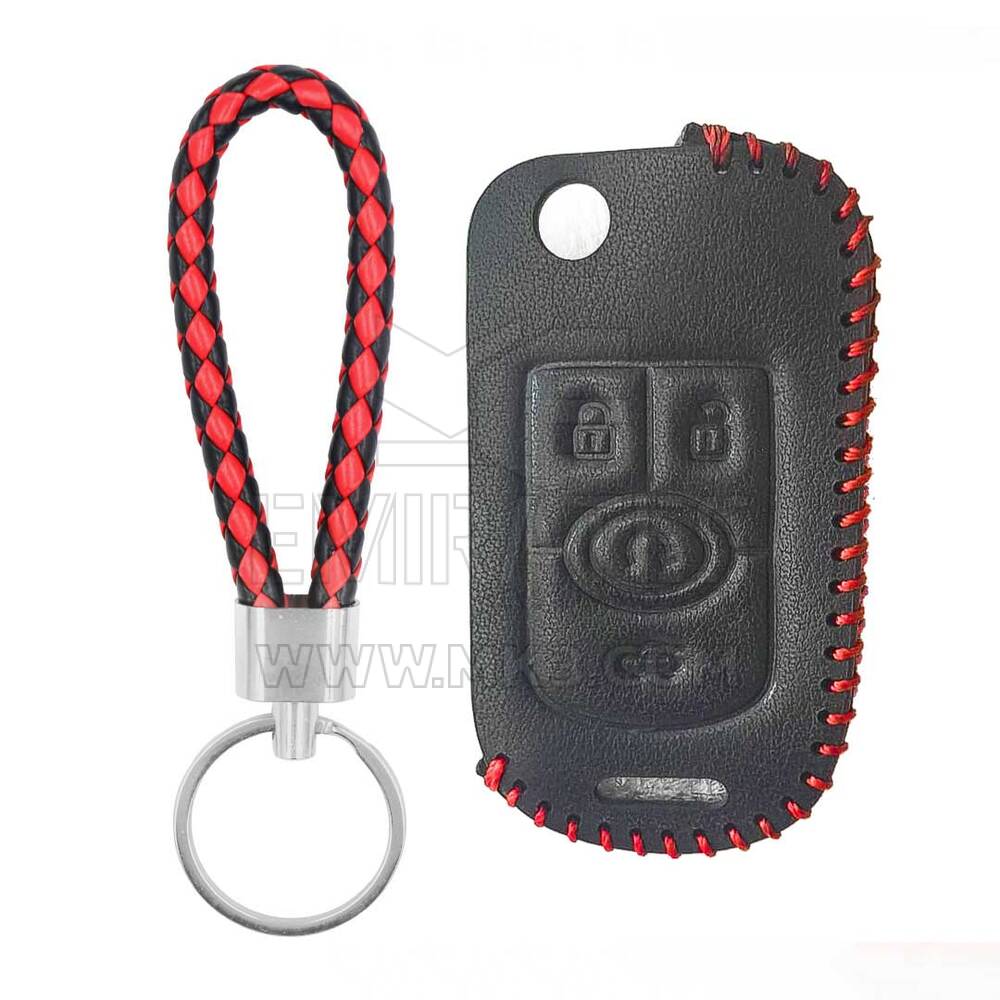 Leather Case For Buick Flip Remote Key 4 Buttons BK-G