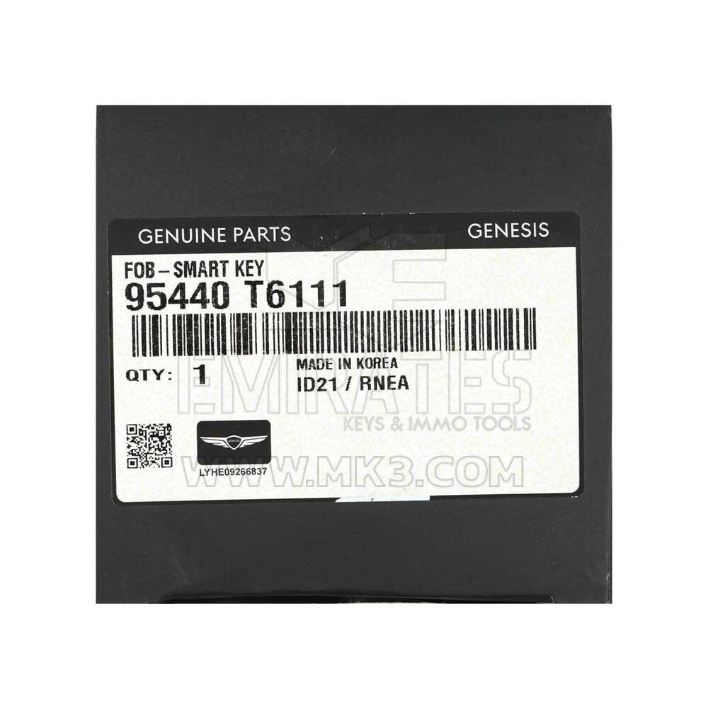 Nuevo Genesis GV80 2021 Llave remota inteligente genuina / OEM 6 botones 433MHz Número de pieza OEM: 95440-T6111 | Cayos de los Emiratos