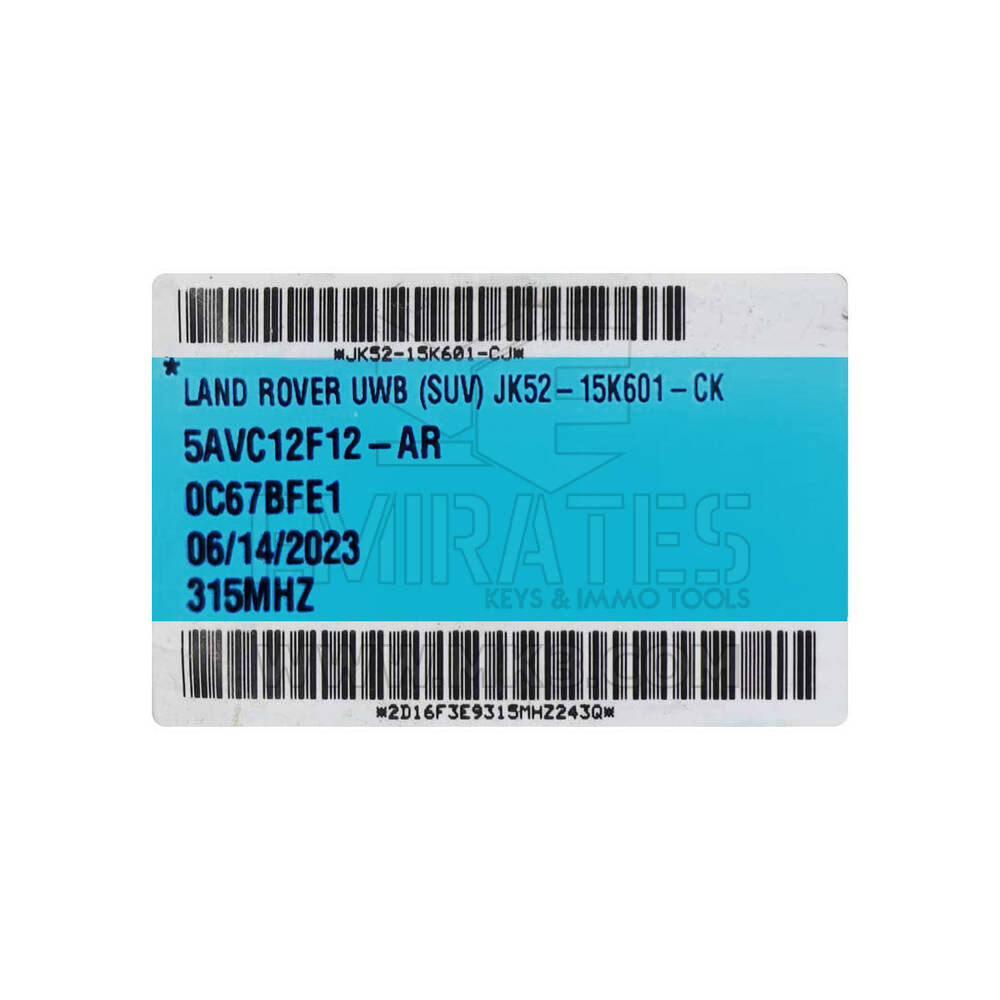 رينج روفر لاند روفر 2019-2023 حقيقي ذكي مفتاح بعيد 4 + 1 زر 315MHz رقم الجزء OEM: JK52-15K601-CK | الإمارات للمفاتيح