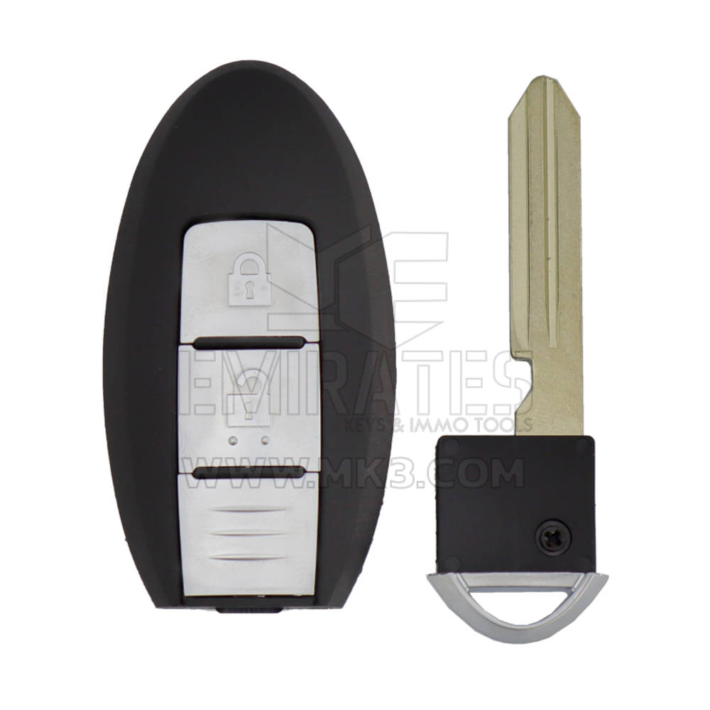 Carcasa de llave inteligente Nissan de alta calidad del mercado de accesorios, tipo de batería izquierda de 2 botones, cubierta de llave remota de Emirates Keys, reemplazo de carcasas de llavero a precios bajos.