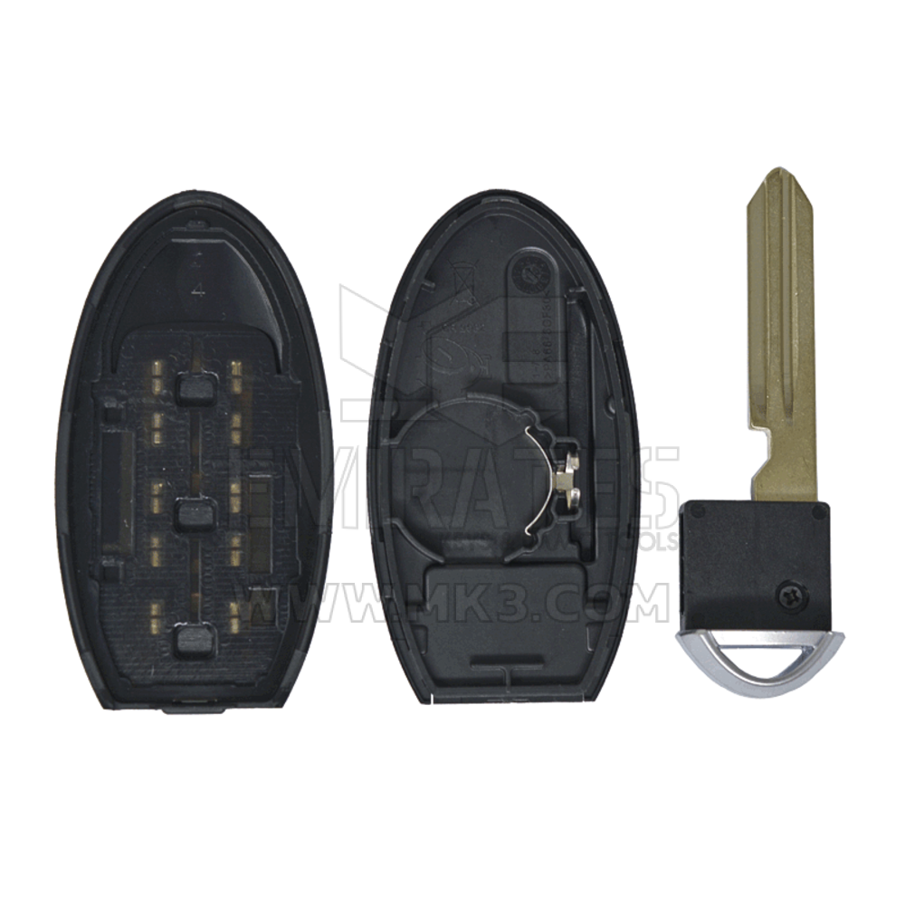 Coque de télécommande de clé intelligente Nissan Infiniti de haute qualité, type de batterie gauche à 3 boutons, couvercle de clé à distance Emirates Keys, remplacement des coques de porte-clés à bas prix.