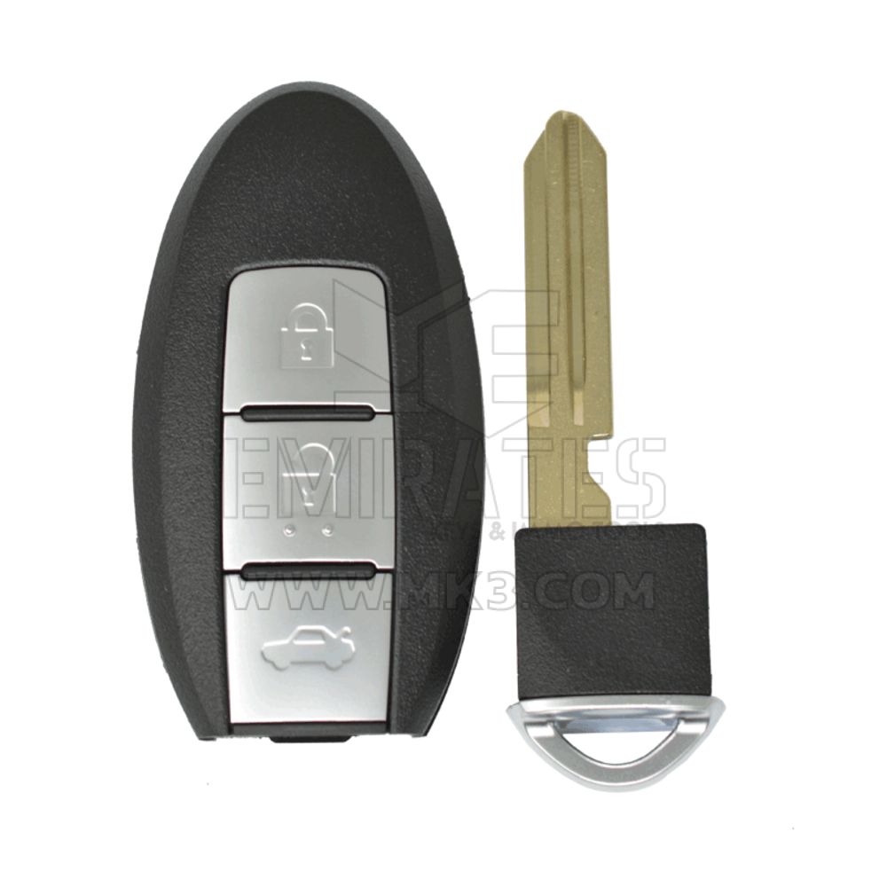 Pós-venda de alta qualidade Nissan Infiniti Smart Key Shell 3 botões tipo de bateria intermediária, substituição de conchas de chaveiro a preços baixos | Chaves dos Emirados