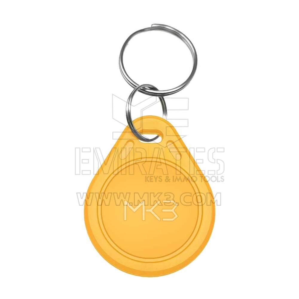 RFID KeyFob Tag 125Khz Rewritable  Proximity T5577 Card Key Fob Yellow