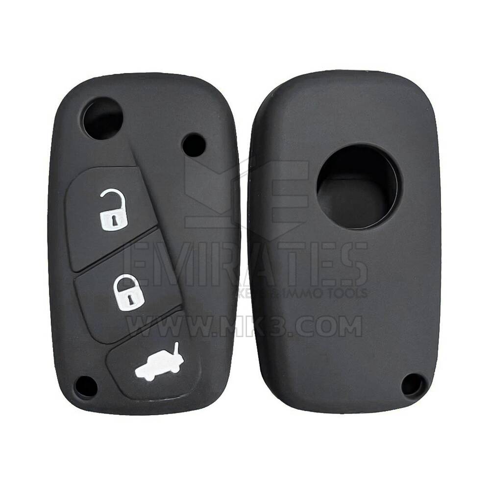 Funda de silicona para Fiat Fiorino Flip Remote Key 3 Botones