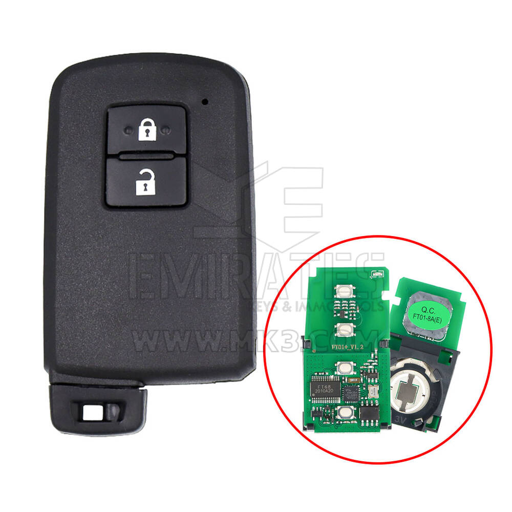 Toyota RAV4 2013-2018 Carcasa Llave Control Remoto Inteligente 2 Botones