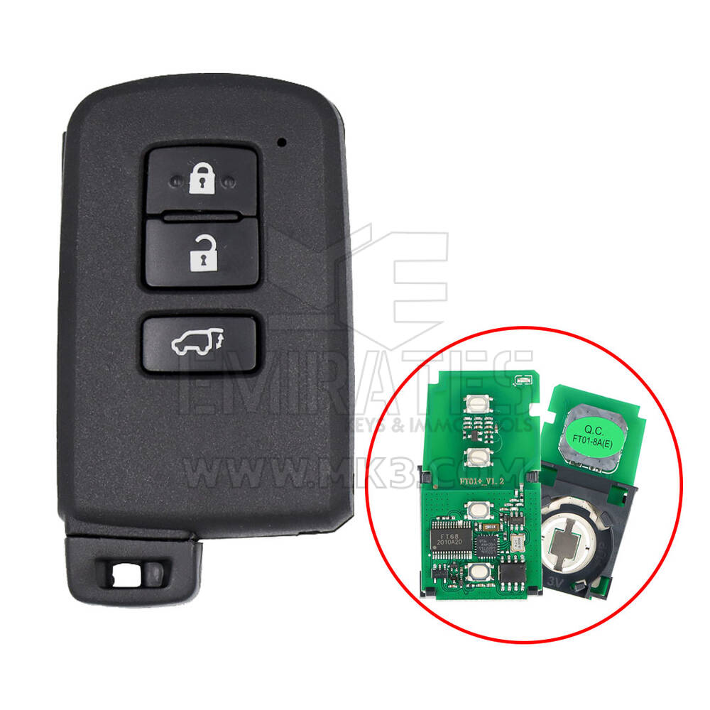 Coque de clé télécommande intelligente Toyota RAV4 2013-2018, 3 boutons