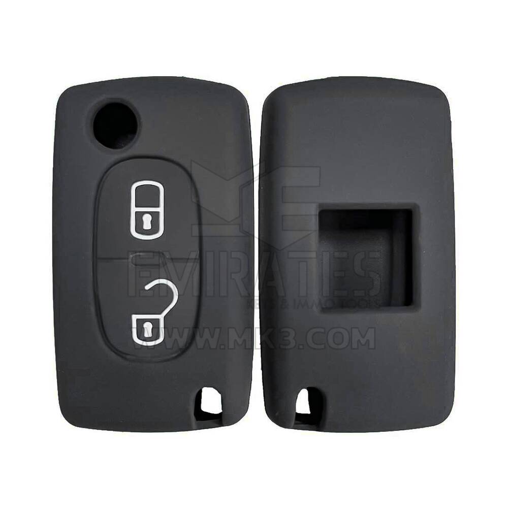 Funda de silicona para Peugeot Citroen 2006-2014 Flip Remote Key 2 Botones