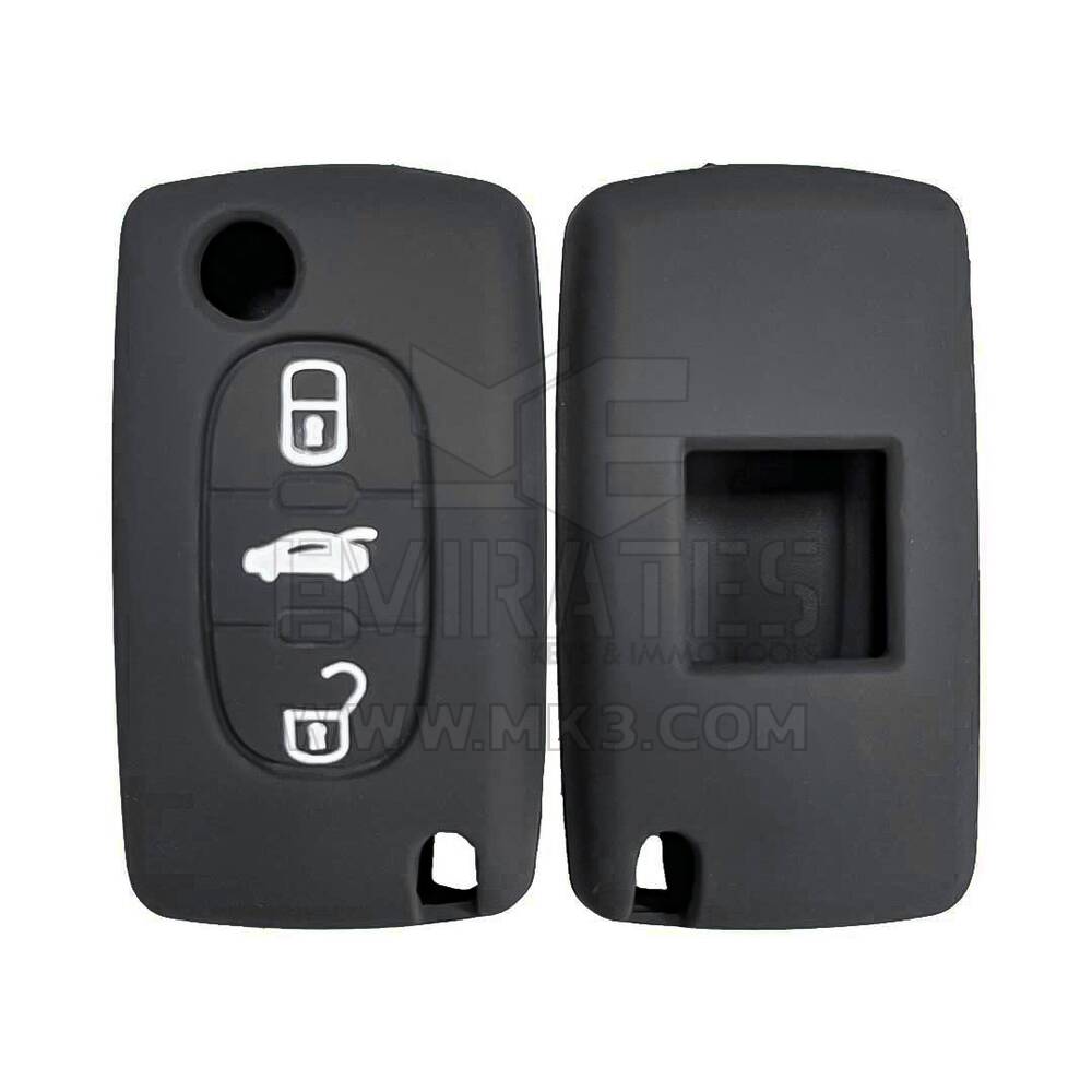 Peugeot Citroen 2006-2014 Için Silikon Kılıf Flip Uzaktan Anahtar 3 Düğmeler