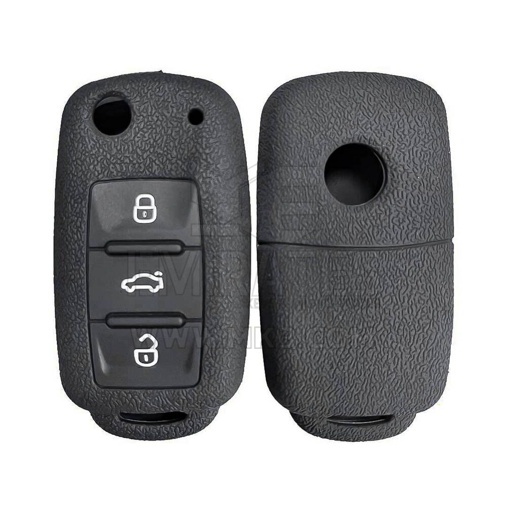 Funda de silicona para Volkswagen 1998-2009 Flip Remote Key 3 Botones