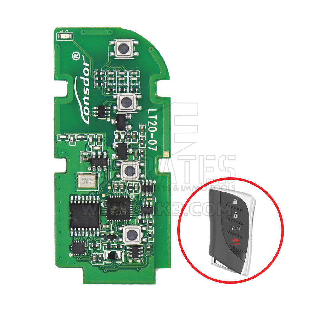 Lonsdor LT20-07NJ Universal Smart Remote PCB 8A para Lexus 4 Botões 314,35MHz