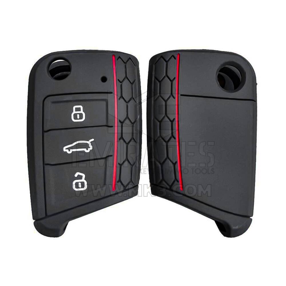 Coque en silicone pour clé à distance Volkswagen Type C Flip 3 boutons