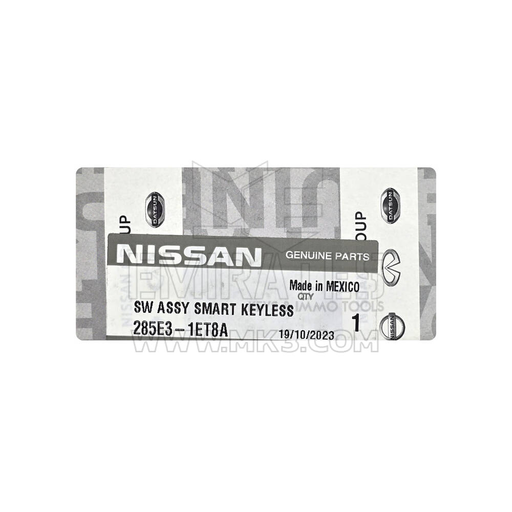 Llave remota inteligente original Nissan 370Z 2014 2015 de 3 botones y 433 MHz Número de pieza OEM: 285E3-1ET8A / 285E3-1ET4C / 285E3-1ET8C, FCCID: 5WK50196 | Emirates Keys