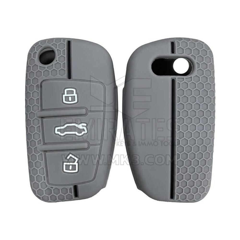 Funda Silicona Grabada Para Audi Flip Remote Key 3 Botones