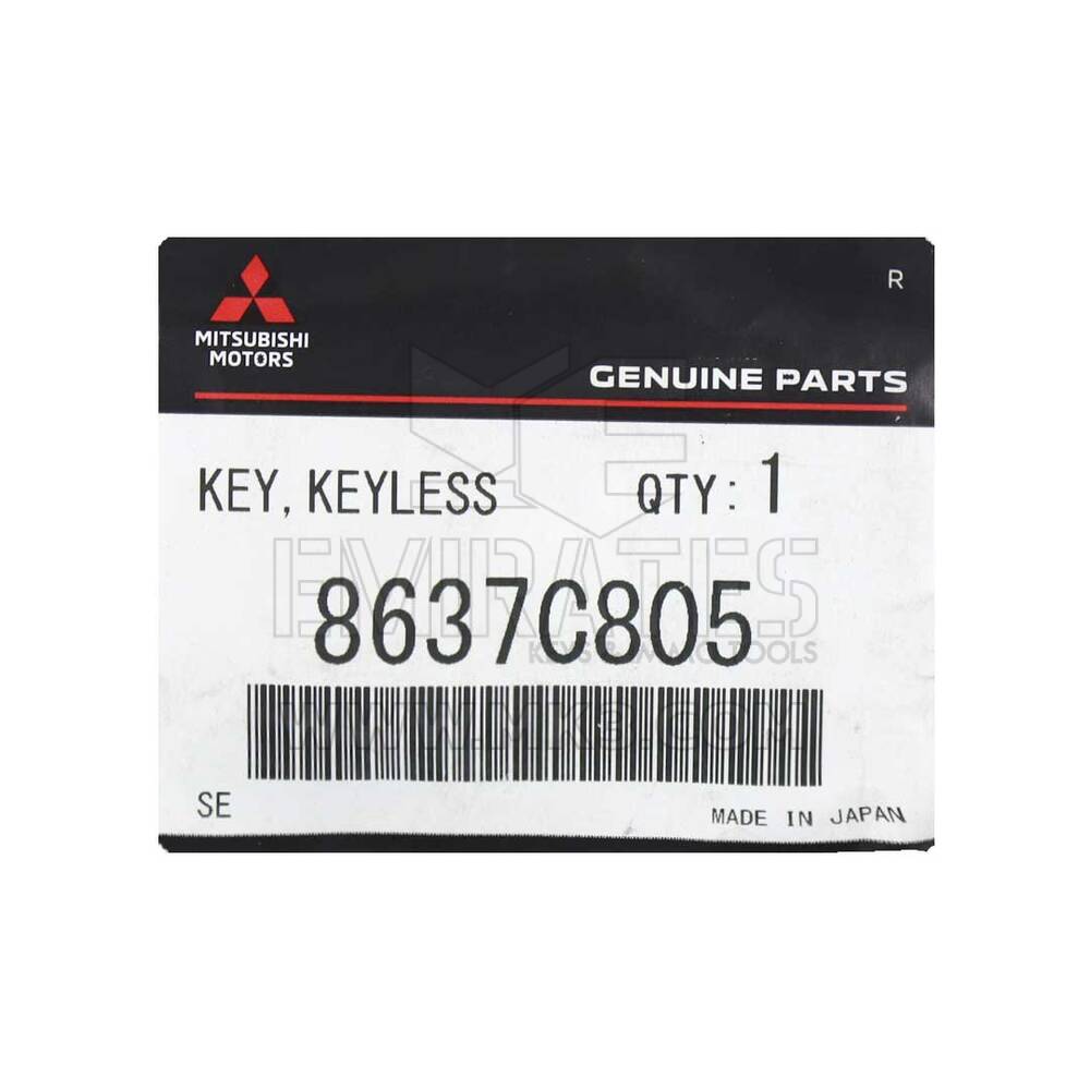 Novo Mitsubishi Outlander 2008-2021 Original/OEM Smart Remote Key 3 Buttons 433MHz OEM Part Number: 8637C805 | Chaves dos Emirados