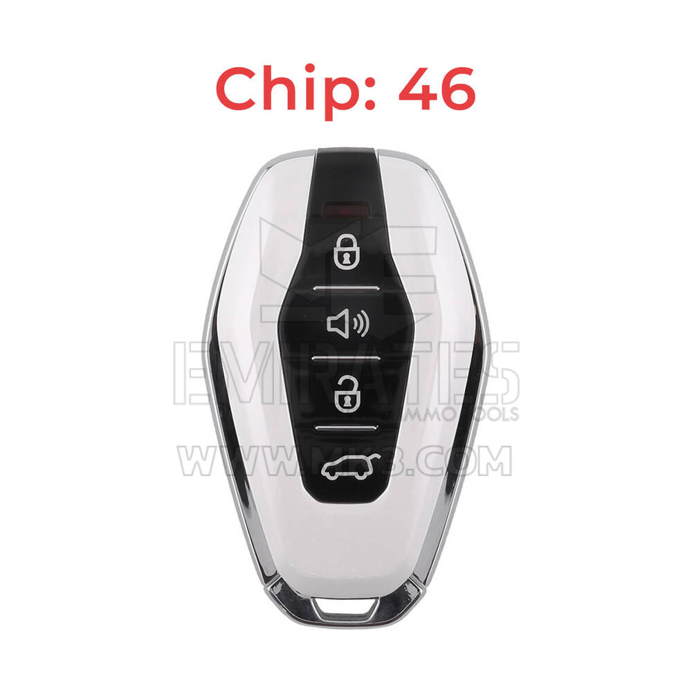 Jetour Chiave telecomando intelligente originale 3+1 pulsanti 433 MHz 46 chip colore bianco