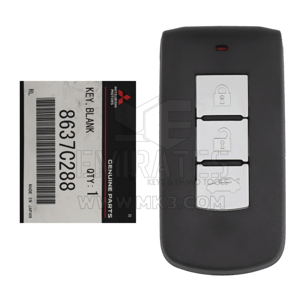 Brand New Mitsubishi ATTRAGE 2019 Genuine/OEM Smart Remote Key 3 Buttons 433MHz 8637B330 / 8637C288 | Chaves dos Emirados