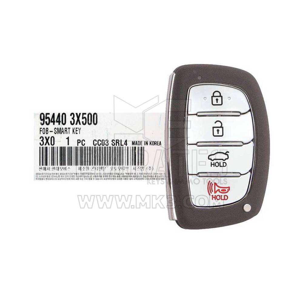 NOVO Hyundai Elantra 2014-2016 Genuine/OEM Smart Key Remoto 4 Botões 433MHz 95440-3X500 954403X500 / FCCID: SY5MDFNA433 | Chaves dos Emirados