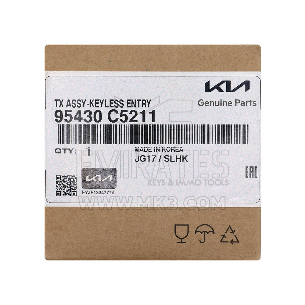 New KIA Sorento 2018 Genuine / OEM Flip Remote Key 3 Buttons 4D Transponder 433MHz OEM Part Number: 95430-C5211 / 95430C5211 , FCCID: 0KA-910T(UM-TP) | Emirates Keys