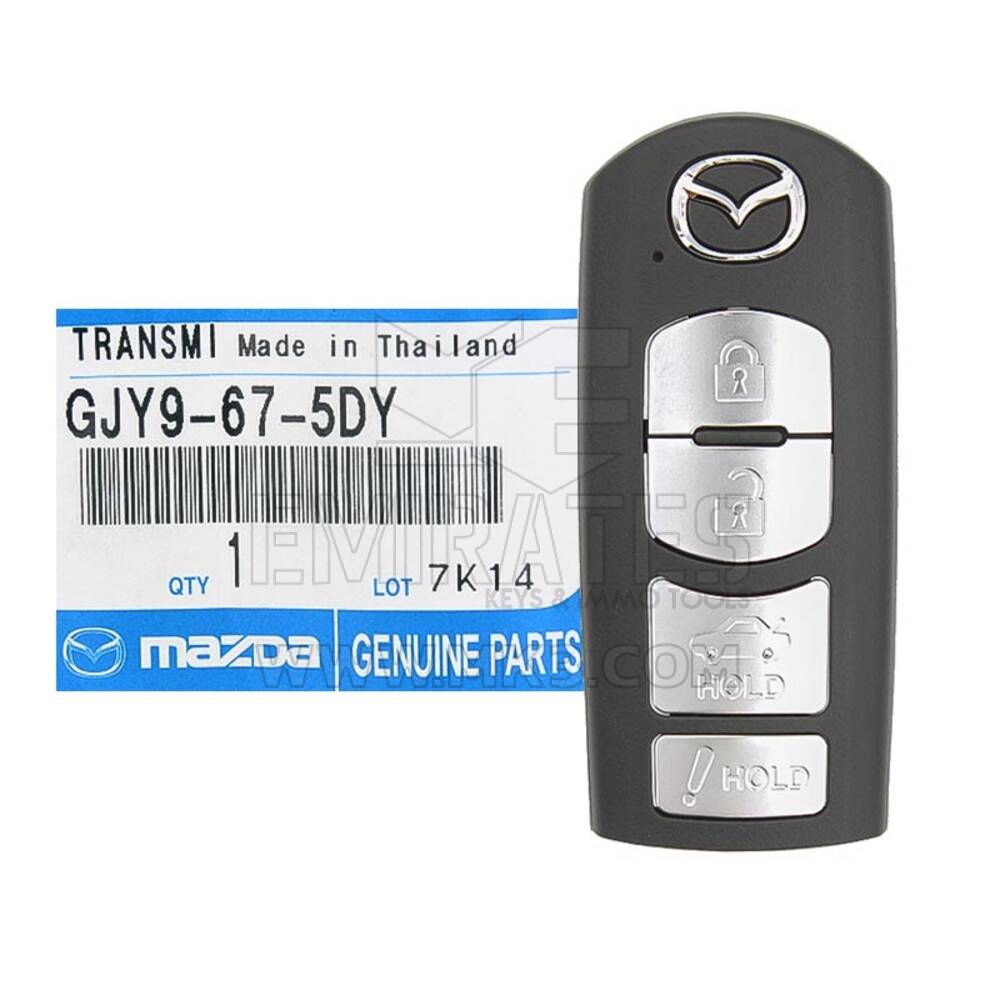 Mazda 3-6 2013-2018 Clé intelligente d'origine/OEM à distance 4 boutons 315 MHz GJY9-67-5DY / FCCID : WAZSKE13D01 | Clés des Émirats