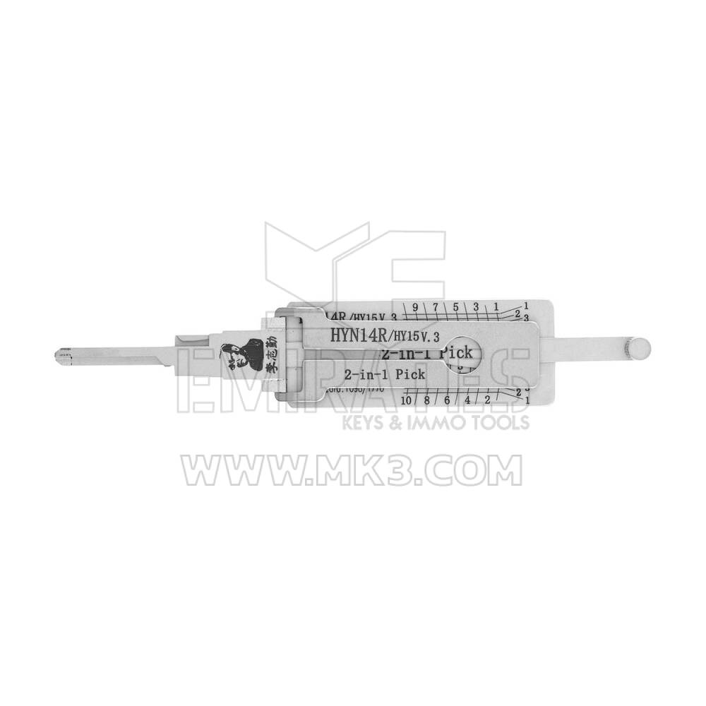 Herramienta decodificadora de selección 2 en 1 Lishi original HYN14R(HY15)-V3 para Hyundai y Kia tipo antideslumbrante