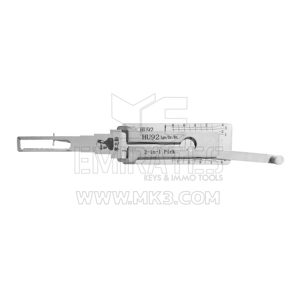 Herramienta decodificadora de selección original Lishi 2 en 1 HU92 + SL-AG
