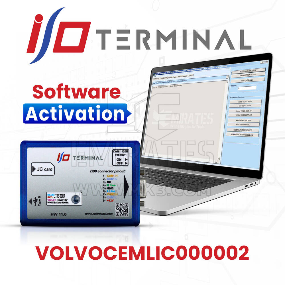 I / O IO Terminal Multi Tool VOLVOCEMLIC000002 ACTIVATION modules list and functions