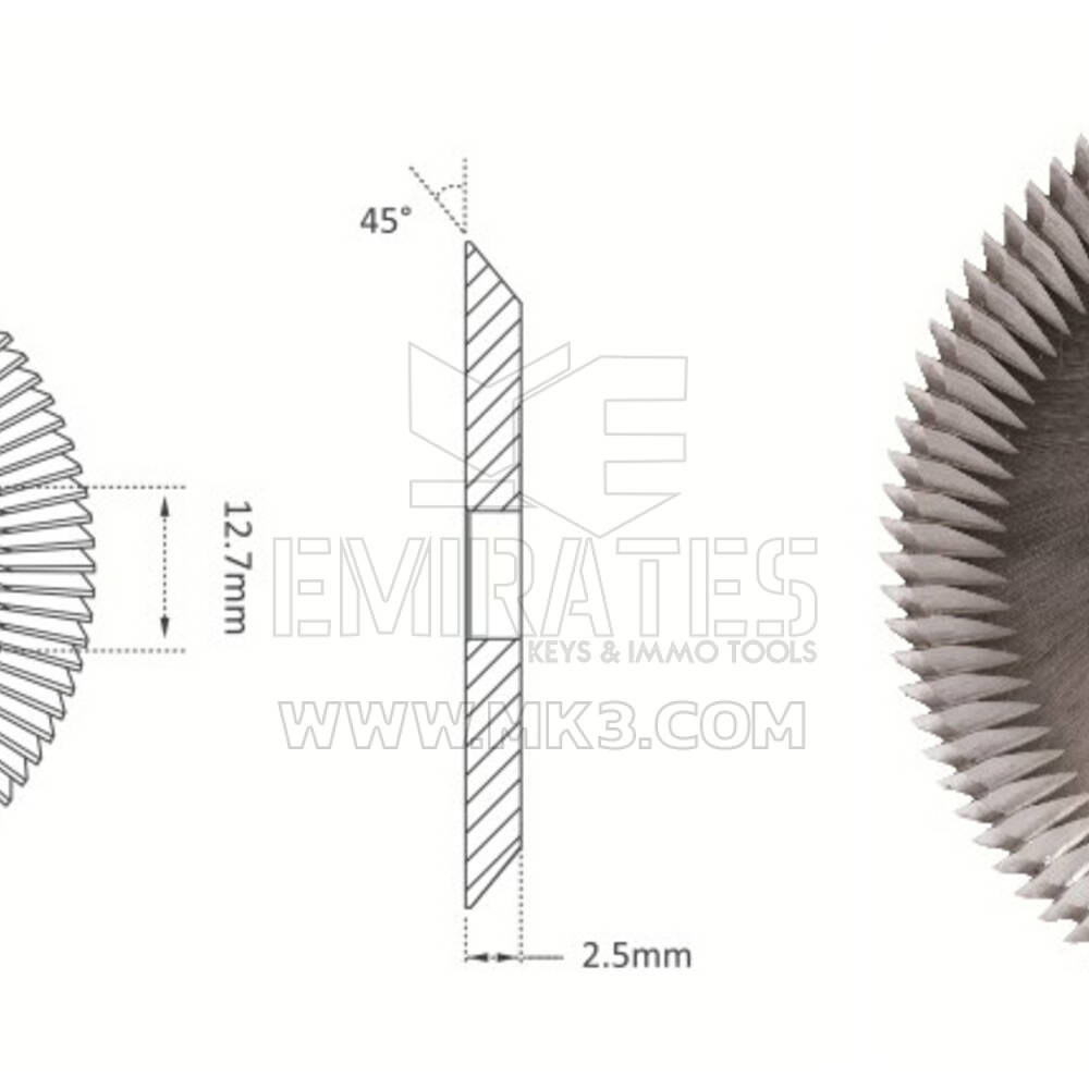 Angle Miling Cutter HJ-X23MC HSSCo-Coating φ60.3x2.5xφ12.7x45° - MK16995 - f-3