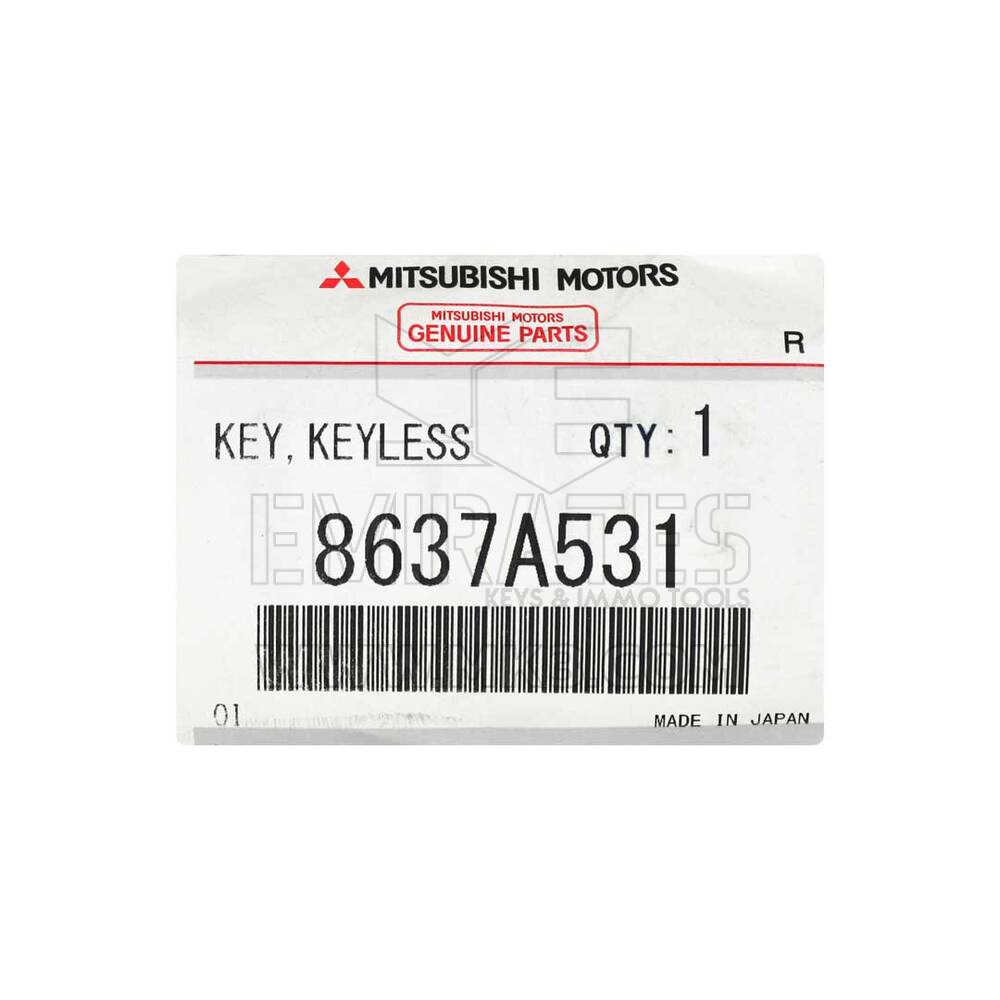 Yeni Mitsubishi ASX 2016 Orijinal / OEM Akıllı Uzaktan Anahtar 2 Buton 315MHz OEM Parça Numarası: 8637A531 | Emirates Anahtarları