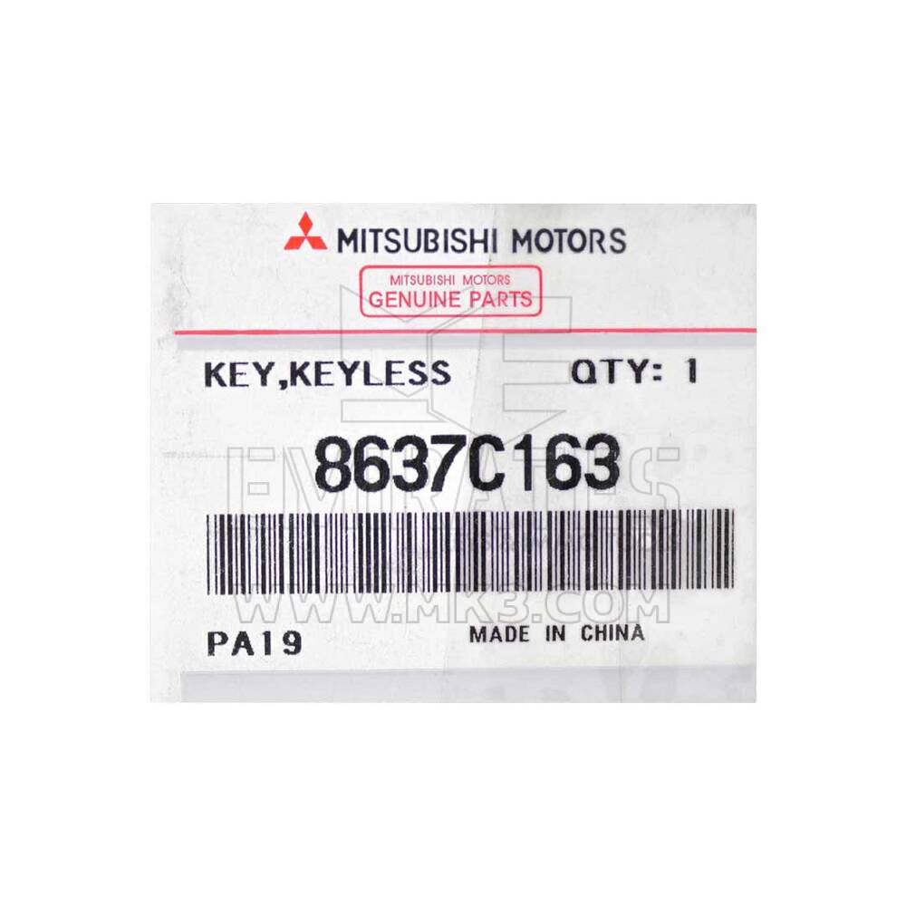 Llave remota inteligente original/OEM de 3 botones y 433 MHz para Mitsubishi Pajero 2016, nueva, número de pieza del fabricante: 8637C163 | Emirates Keys