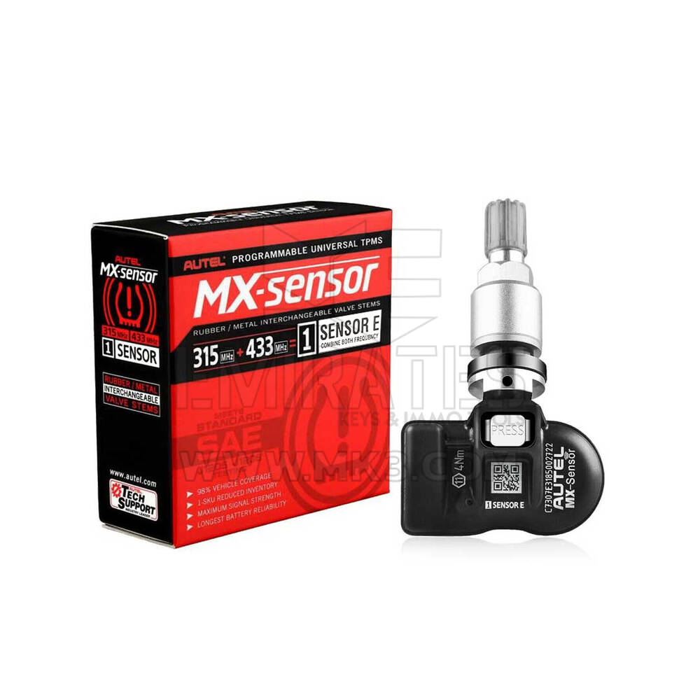 جديد Autel MX-Sensor E TPMS قابل للبرمجة 2 في 1 315-433 ميجاهرتز مستشعرات ضغط الإطارات المعدنية حل مستشعر 1 يوفر تغطية للمركبة بنسبة 98% | مفاتيح الإمارات