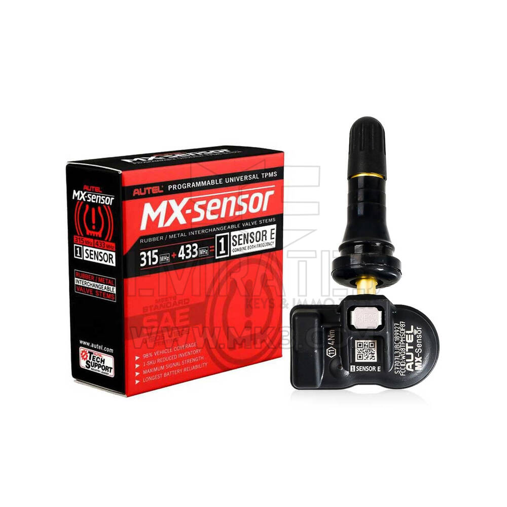 New Autel MX-Sensor E TPMS Programmable 2-In-1 315-433MHz Rubber Tire Pressure Sensors 1-Sensor solution providing 98% vehicle coverage | Emirates Keys