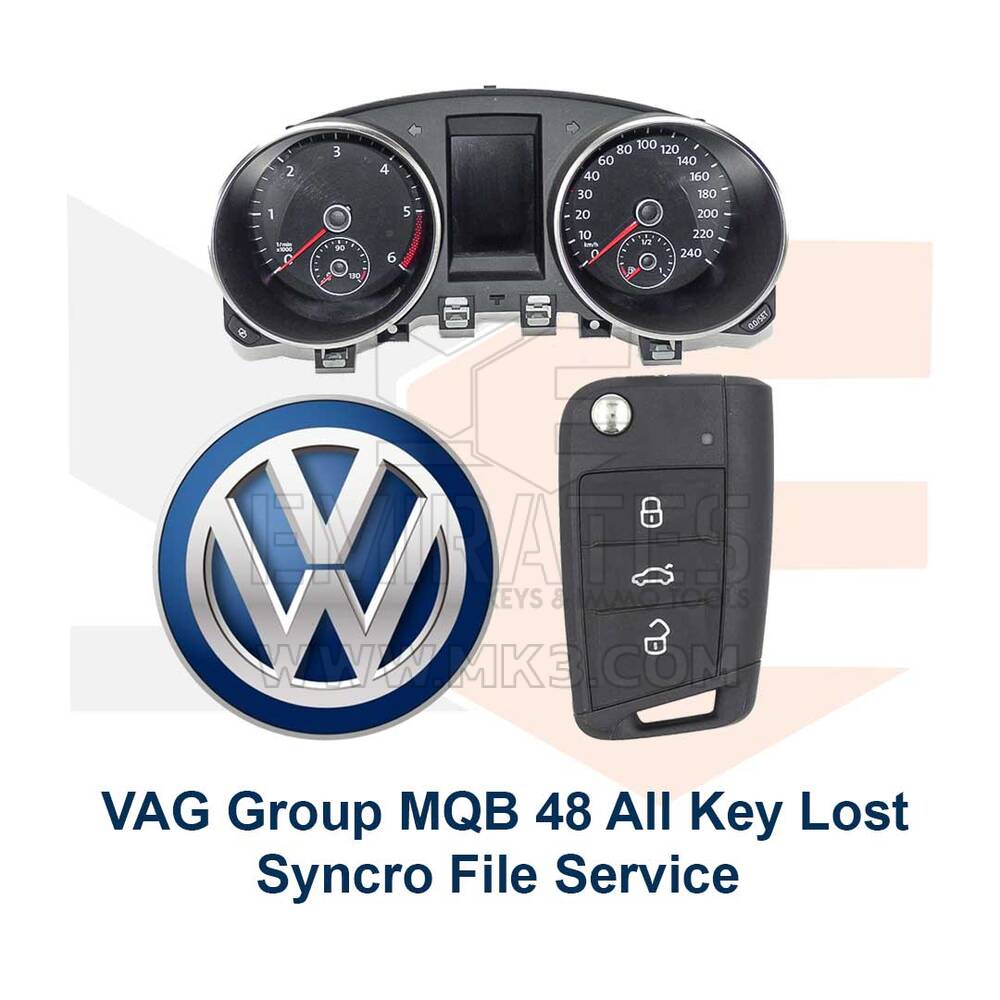Grupo VAG MQB 48 Serviço de arquivo sincronizado com todas as chaves perdidas
