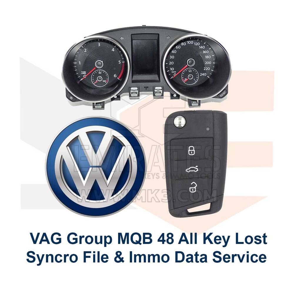 VAG Group MQB 48 All Key Lost Syncro File & Immo Data Service & Add Keys
