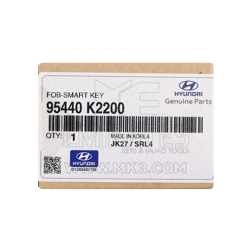 New Hyundai Venue 2021 Genuine / OEM Smart Remote Key 2+1 Buttons 433MHz OEM Part Number: 95440-K2200, 95440K2200 | Emirates Keys