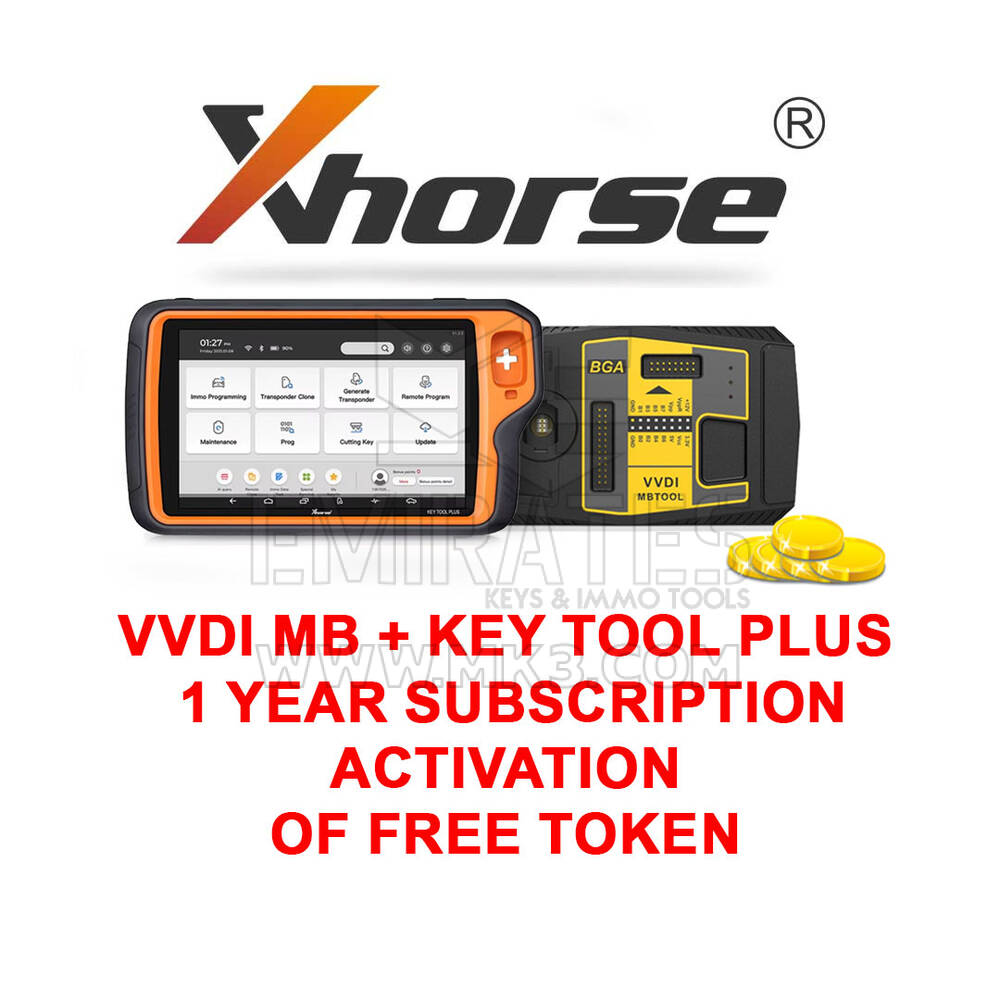 Xhorse VVDI MB + Key Tool Plus 1 Year Subscription Activation of Free Token