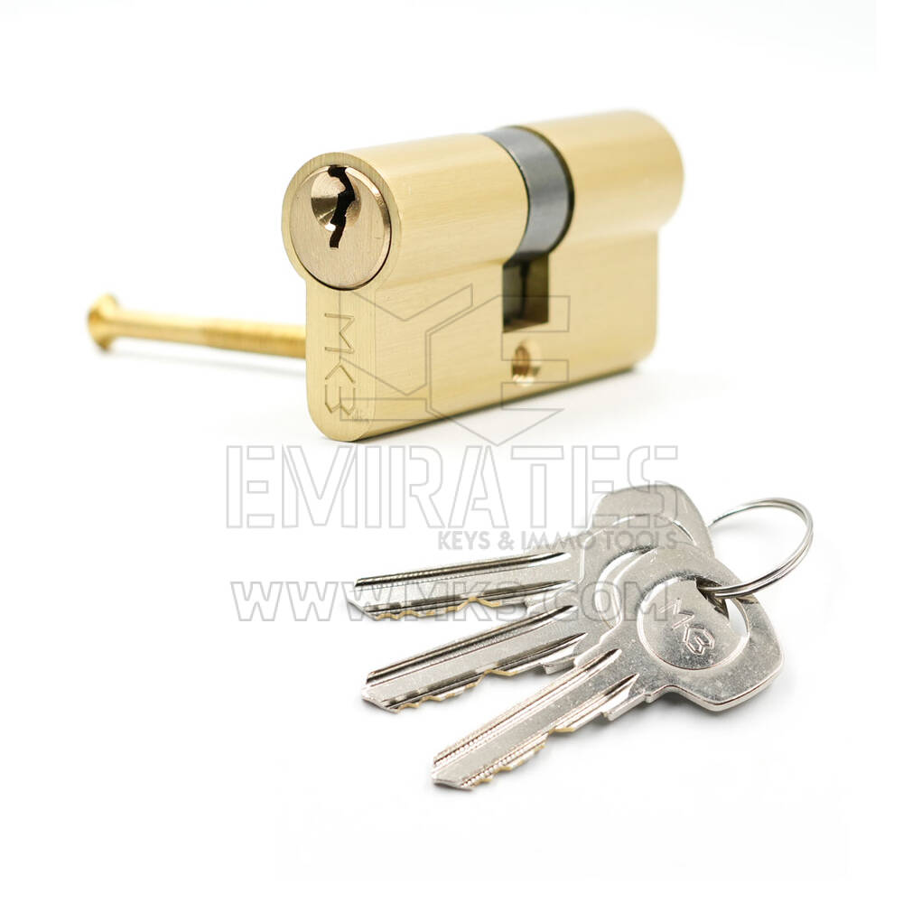 Pure Brass Cylinder with 3 pcs Brass Normal Keys, PB Size 60mm