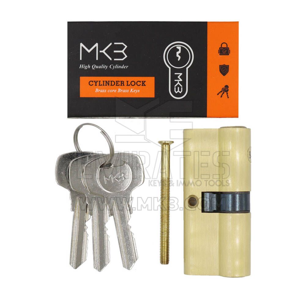 New High Quality Best Price Pure Brass Cylinder with 3 pcs Normal Keys, PB Size 70mm | Emirates Keys
