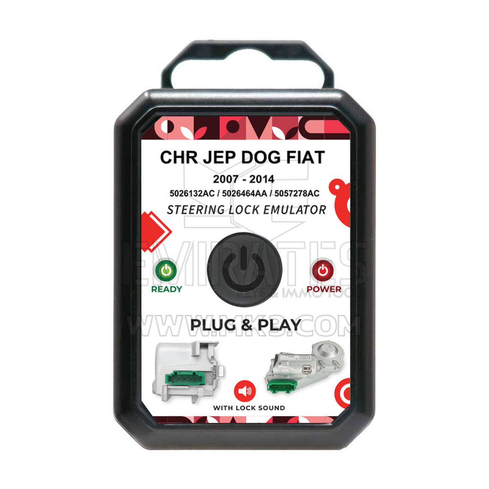 Emulador de trava de direção Jeep Chrysler Dodge Emulador Fiat, Plug and Start Jeep Chrysler Dodge Lancia ESL ELV - com som de travamento sem necessidade de programação | Chaves dos Emirados