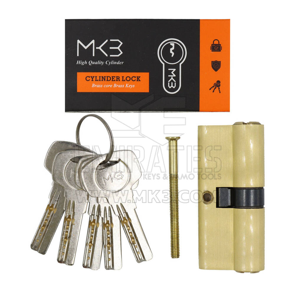 New High Quality Best Price Pure Brass Cylinder with 5 pcs Computer Keys, PB Size 70mm | Emirates Keys