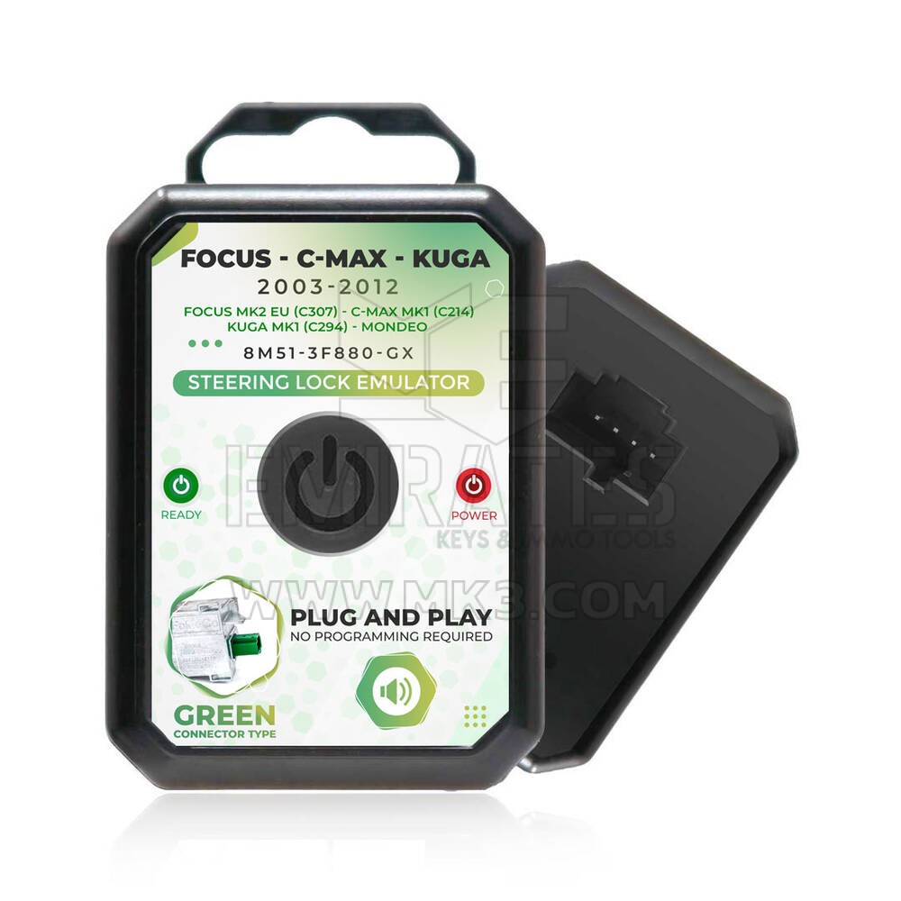 Emulatore simulatore bloccasterzo Ford Focus C-Max Kuga Mondeo Tipo connettore verde | MK3